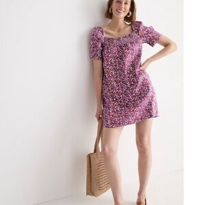 NWT J CREW Afternoon linen dress in berry floral